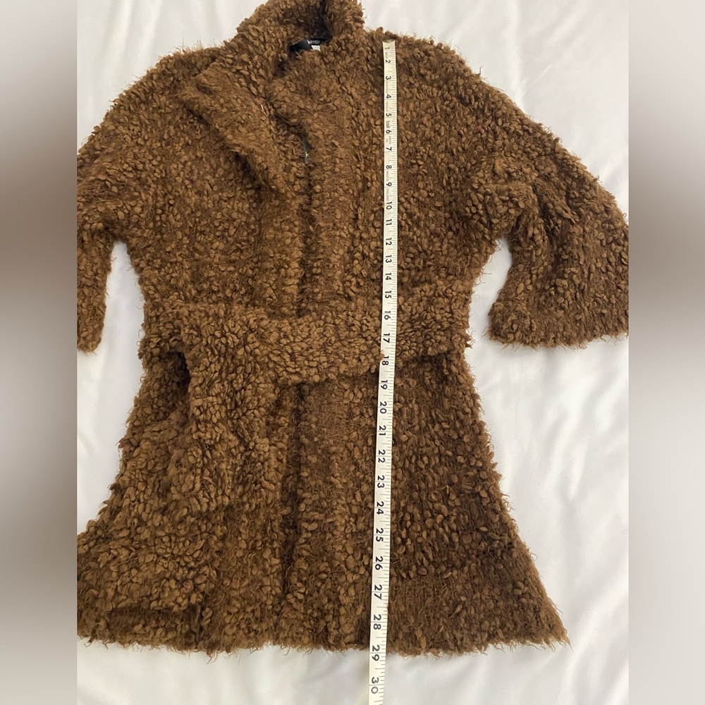 Kenzie Brown Fuzzy Cardigan NWT Size Small - Picture 4 of 8
